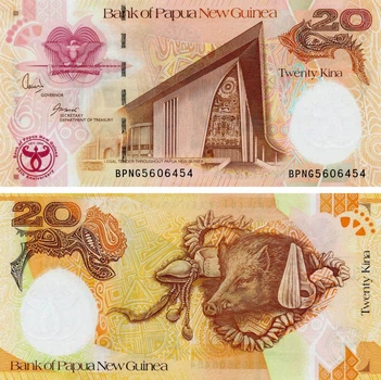 Банкнота Папуа-Новая Гвинея 20 кина 2008 UNC 35th Anniversary (P36a)