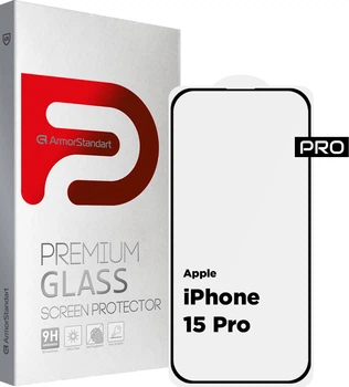 Защитное стекло ArmorStandart Pro для смартфона Apple iPhone 15 Pro Black (ARM71484)