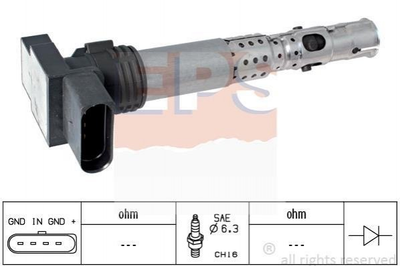Катушка зажигания EPS 1970431 Skoda Fabia; Volkswagen Polo; Seat Ibiza 03D905115F, 03D905715A, 03D905115