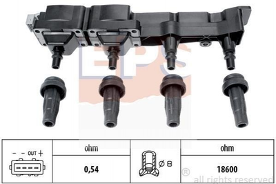 Катушка зажигания EPS 1.970.407 Citroen C4, Xsara, Berlingo, C3, C2; Peugeot 207, 206, Partner, 307, 308 597080, 597099, 9636337880