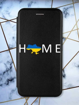 Чохол-книжка з малюнком для Xiaomi Redmi 7A Чорний; Дім Україна (патріотичний принт 73)