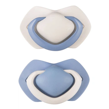 Пустышка силиконовая симметричная (0-6 мес.) синяя Canpol Babies Pure Color 2 шт. (5903407992679)
