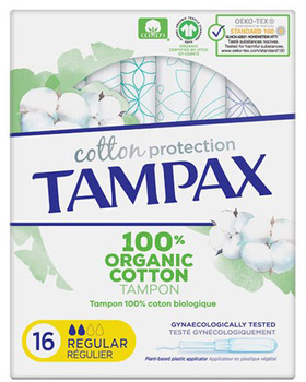 Tampony Tampax Organic Regular Tampon 16 Units (8001841385730)