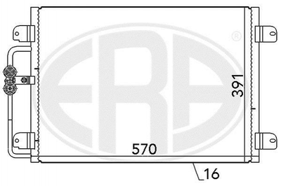 Радіатор кондиціонера ERA 667143 Renault Megane, Scenic 8200065567, 7700432392, 7700425843