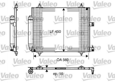 Радіатор кондиціонера Valeo 817579 Citroen C8, Jumpy; Peugeot 807, Expert 1489398080, 6455AP