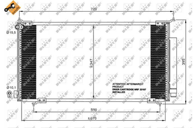 Радиатор кондиционера NRF 35561 Honda CR-V 80101SCAA01, 80110S9A003, 80110S9A013