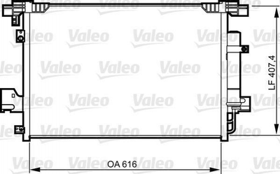 Радіатор кондиціонера Valeo 814315 Mitsubishi Outlander, Lancer, ASX; Citroen C4 6455FA, 6455HP, 7812A030