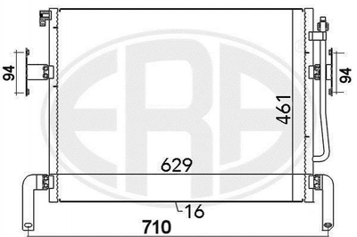 Радиатор кондиционера ERA 667121 5010619734, 5010315281, 5010230214
