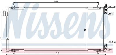 Радиатор кондиционера NISSENS 94830 Citroen C5, C6; Peugeot 407, 607 6455EA, 6455EY, 6455GZ