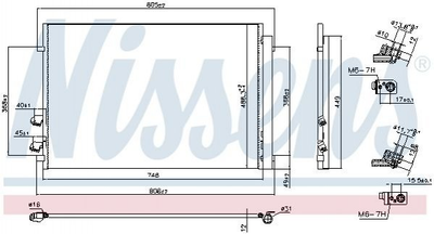 Радиатор кондиционера NISSENS 941087 2N0820411, 2N0820411A