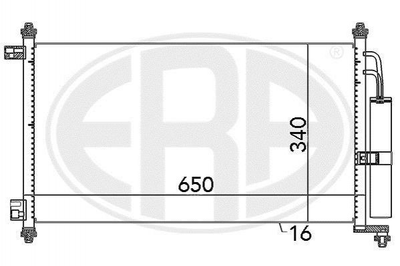 Радиатор кондиционера ERA 667069 Nissan Note, Tiida, Micra, Juke 92100EL000, 92100EL00A, 92100AX800