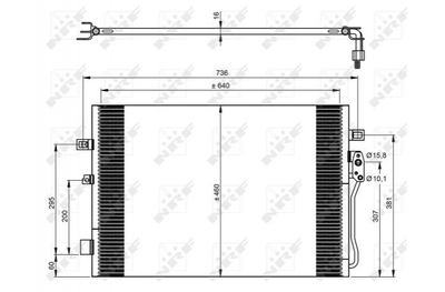 Радиатор кондиционера NRF 350087 Fiat Freemont; Dodge Journey 68038239AA, 68102117AA, K68102117AA