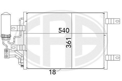 Радіатор кондиціонера ERA 667077 Opel Meriva 1850094, 13148296