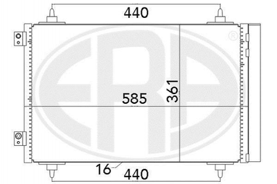 Радиатор кондиционера ERA 667016 Peugeot Expert, 807; Fiat Scudo; Citroen C8, Jumpy 6455HS, 6455ES, 6455EN