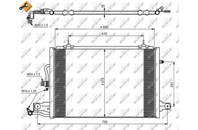 Радиатор кондиционера NRF 35031 Audi 100, A6 4A0260401AC, 4A0260403AB, 4A0260403AC