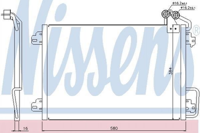 Радиатор кондиционера NISSENS 94572 Renault Megane, Scenic 7700434383, 7702233492, 7700434883