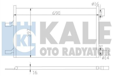 Радіатор кондиціонера KALE 385300 Opel Astra, Insignia, Zafira; Chevrolet Cruze 13397302, 13377763, 13267649