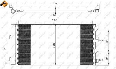 Радіатор кондиціонера NRF 35969 Dacia Duster; Renault Duster 8200880551, 921008028R, 8660003442