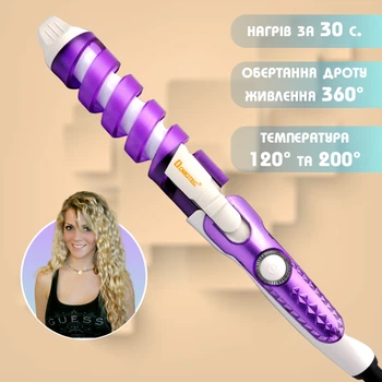 Плойка спіральна для волосся Domotec 4901-19 мм з кераміко-турмаліновим покриттям