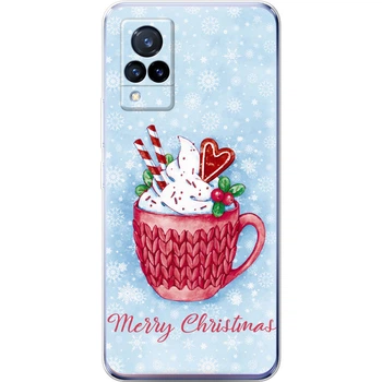Силиконовый Чехол с Картинкой для Vivo V21 Принт (Новогодний, Десерт) (43146-ysm2519)