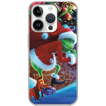 Силиконовый Чехол с Картинкой для iPhone 15 Pro Принт (Новогодний, Гринч) (49168-ysm2268)