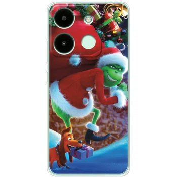 Силиконовый Чехол с Картинкой для Infinix Smart 7 Принт (Новогодний, Гринч) (48036-ysm2268)