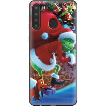 Силиконовый Чехол с Картинкой для Samsung Galaxy A21 (A215) Принт (Новогодний, Гринч) (39760-ysm2268)