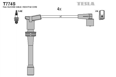 Провода высоковольтные TESLA T774S 21123707080