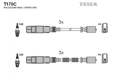 Провода высоковольтные TESLA T170C Smart Fortwo 002576V002, 002576V002000000