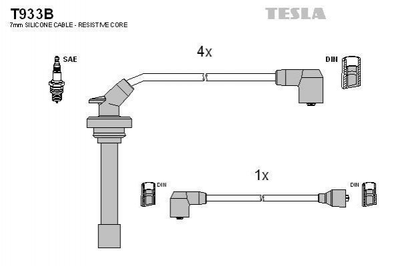 Провід високовольтні TESLA T933B 1990187186000