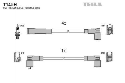 Провід високовольтні TESLA T145H 115093593