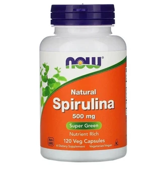 Спіруліна натуральна, Spirulina, Now Foods, 500 мг, 120 капсул (NOW-02702)