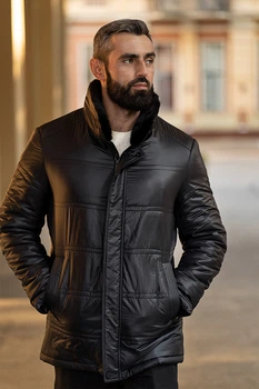 Куртка на верблюжьей шерсти мужская Freever WF 2148 черная 48