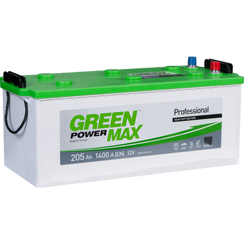 Аккумулятор автомобильный 205Ач 1400А "+" слева Green Power, 22375
