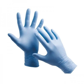 Перчатки нитриловые 5 пар размер L без пудры плотность 32 г синие (2000994193007)