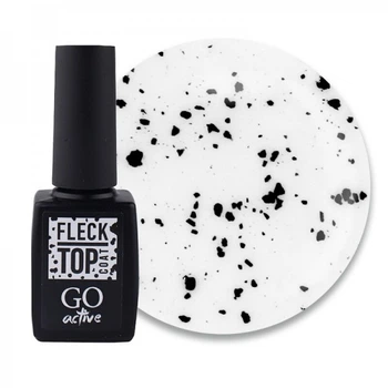 Топ для гель-лака без липкого слоя GO Active Fleck Top Coat с черной крошкой 10 мл (2907928994467)