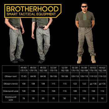 Штани тактичні зносостійкі для силових структур Brotherhood Urban Чорні 60-62/182-188 (OPT-19901)