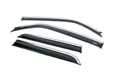 Ветровики с хромированным молдингом (4 шт, Niken) для Toyota 4Runner 2009-2024 гг