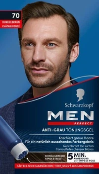 Мужская гель-краска от седины Schwarzkopf Men Perfect №70 Темно-Каштановый (40+40 мл)