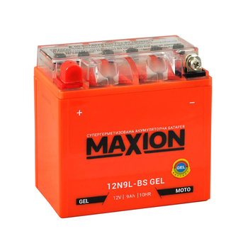 Мото акумулятор MAXION Gel 12V 9A L+ (лівий +) 12N 9L-BS MAXION