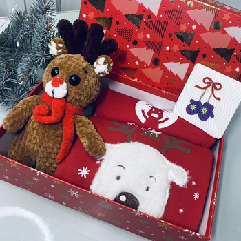 Новорічний дитячий подарунковий набір для малюка Gift HUB Бебі бокс для новонародженої дівчинки чи хлопчика 3-6 міс Б261