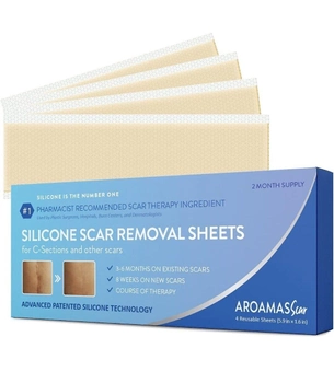 Силіконовий пластир від шрамів та рубців Aroamas Advanced Silicone Scar Sheets (4 листки 150х40 мм)