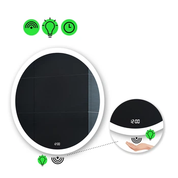 LED-зеркало 70x70см, с ИК включателем и часами, модель Amor (Amor49)