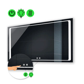 LED-зеркало 80x60см, с двумя сенсорами и подогревом, модель Emma (Emmag34)