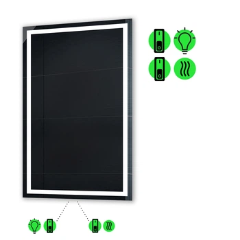 LED-зеркало 60x70см, с подогревом и двумя механическими включателями, модель Karnet (karnet02)