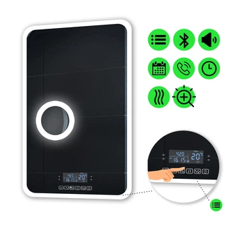 LED-зеркало 90x80см, с Smart-блоком, линзой с подсветкой и подогревом, модель Ahana (ahana107)