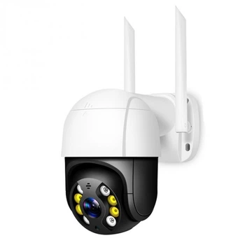 Вулична IP Wi-Fi PTZ-D4 камера Спостереження Відеоспостереження Мініатюрна Купольна Поворотна IP66 біло-чорна