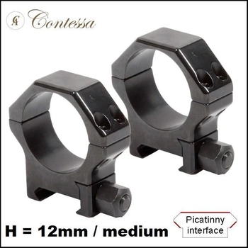 Стальные кольца Contessa SPP02 30 мм средние для Picatinny