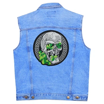 Нашивка Rockway термо Irish skull (череп з конюшиною) наспинна (thps-079)