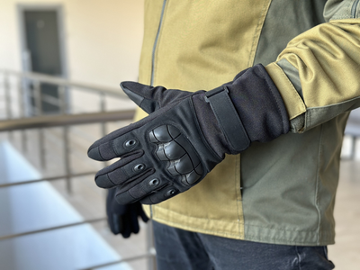 Тактичні повнопалі рукавички Tactic армійські рукавички із захистом кістячок розмір ХL колір Чорний (pp-black-mex-XL)
